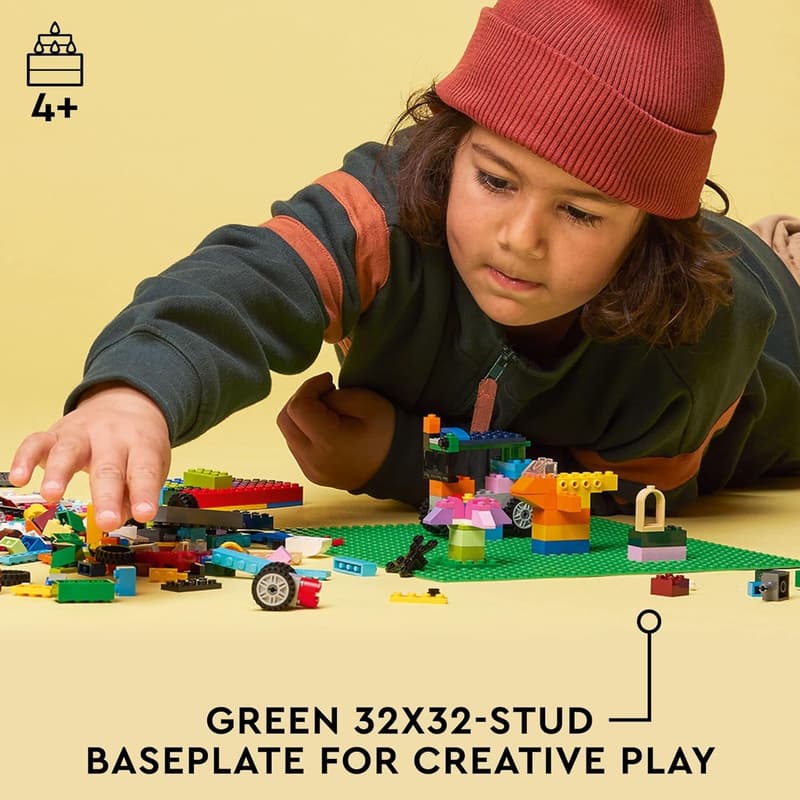 LEGO Classic Green Baseplate for Building and Display, 32x32 Stud