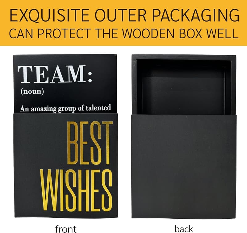 Inspirational Team Definition Wooden Box Sign for Office Decor
