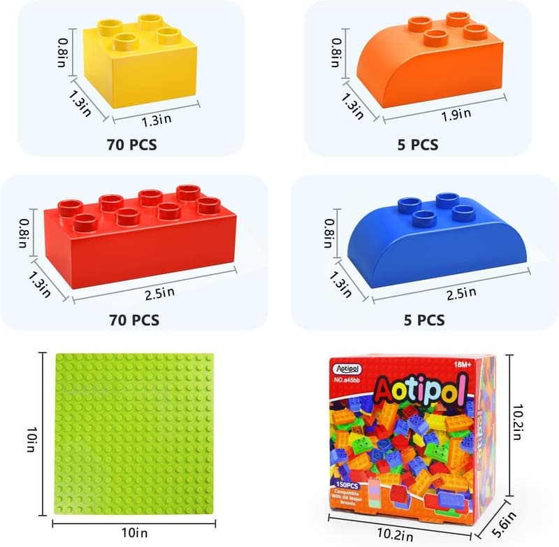 150-Piece Building Block Set for Toddlers with Baseplate