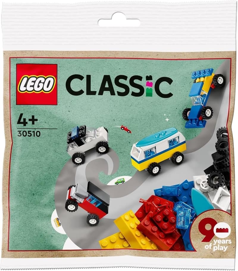 LEGO 90th Anniversary Iconic Cars Toy Set - 71 Pieces
