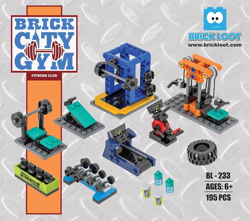 Brick City Gym Building Set - 195 PCS STEM Toy for Ages 6+