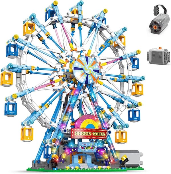 Ferris Wheel Building Blocks Set with Lights - 870 Pieces