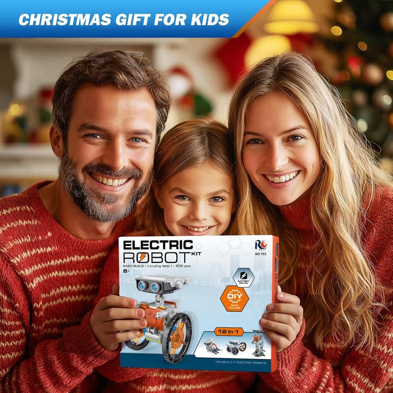 STEM 12-in-1 Electric Robot Kit for Kids, Ages 8-14