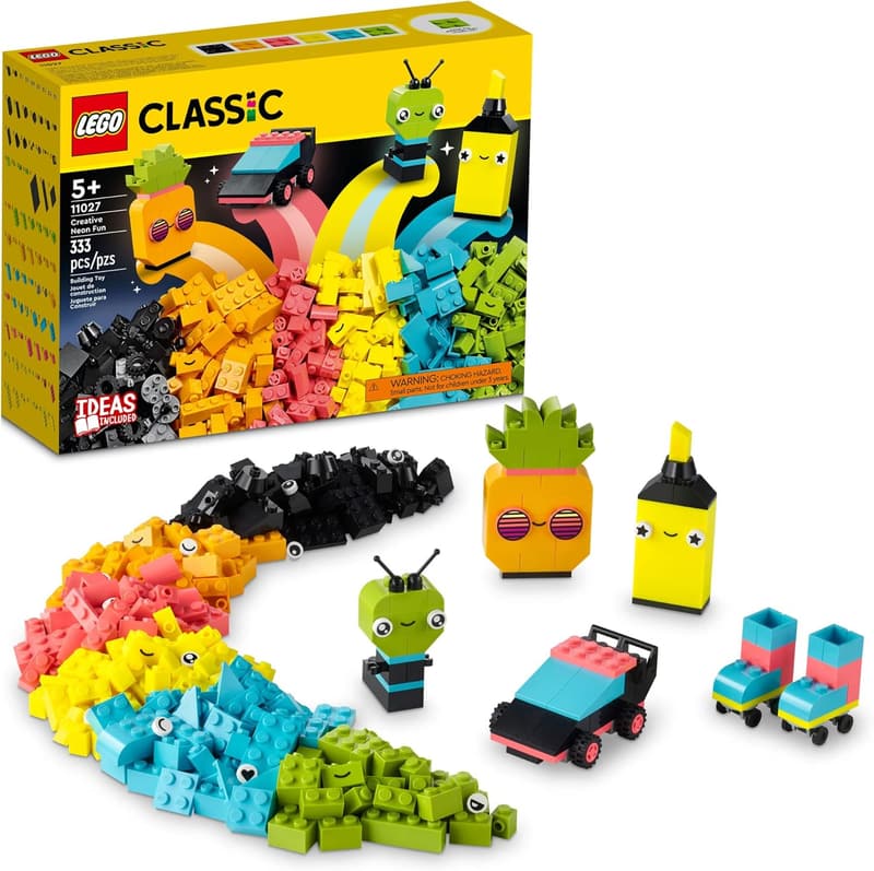 LEGO Classic Creative Neon Brick Box Set 11027 for Kids 5+