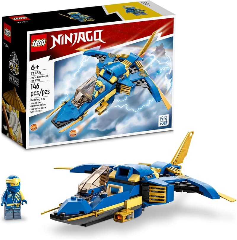 LEGO NINJAGO Jay’s Lightning Jet EVO 71784 – Upgradable Toy Plane for Ages 7+