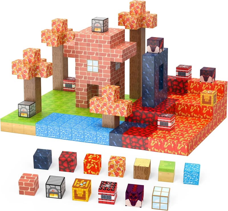 Magnetic Building Tiles Set - 100 Pcs STEM Toys for Kids