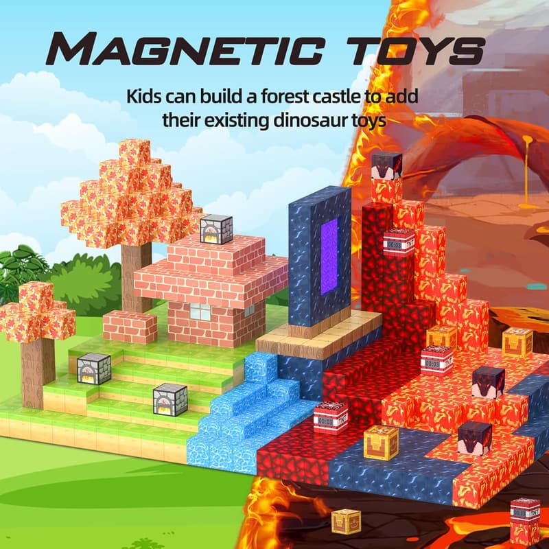 Magnetic Building Tiles Set - 100 Pcs STEM Toys for Kids