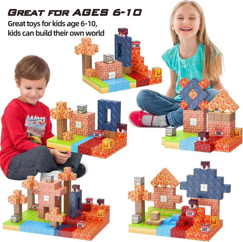 Magnetic Building Tiles Set - 100 Pcs STEM Toys for Kids