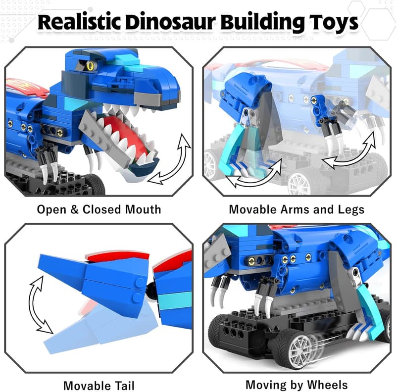Jurassic Dinosaur Building Kits - 343 pcs STEM Toys for Kids