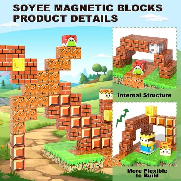Magnetic Building Blocks Set for Kids Ages 3-12