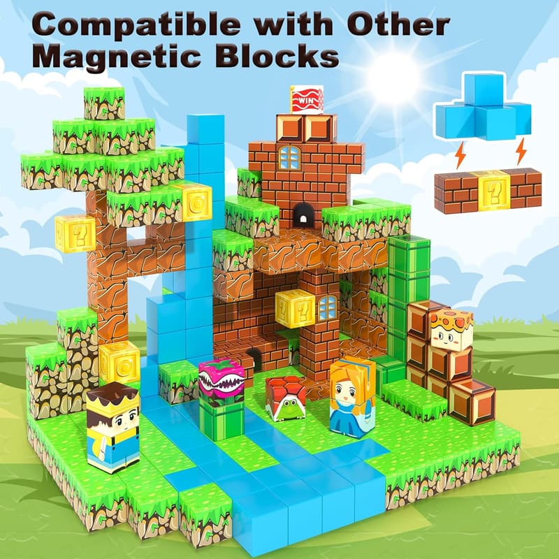 Magnetic Building Blocks Set for Kids Ages 3-12