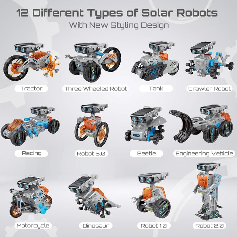 STEM Solar Robot Kit for Kids 8-12 - DIY Educational Toy