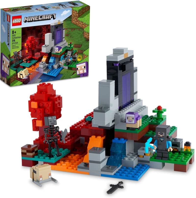 LEGO Minecraft Ruined Portal Building Toy 21172 for Kids