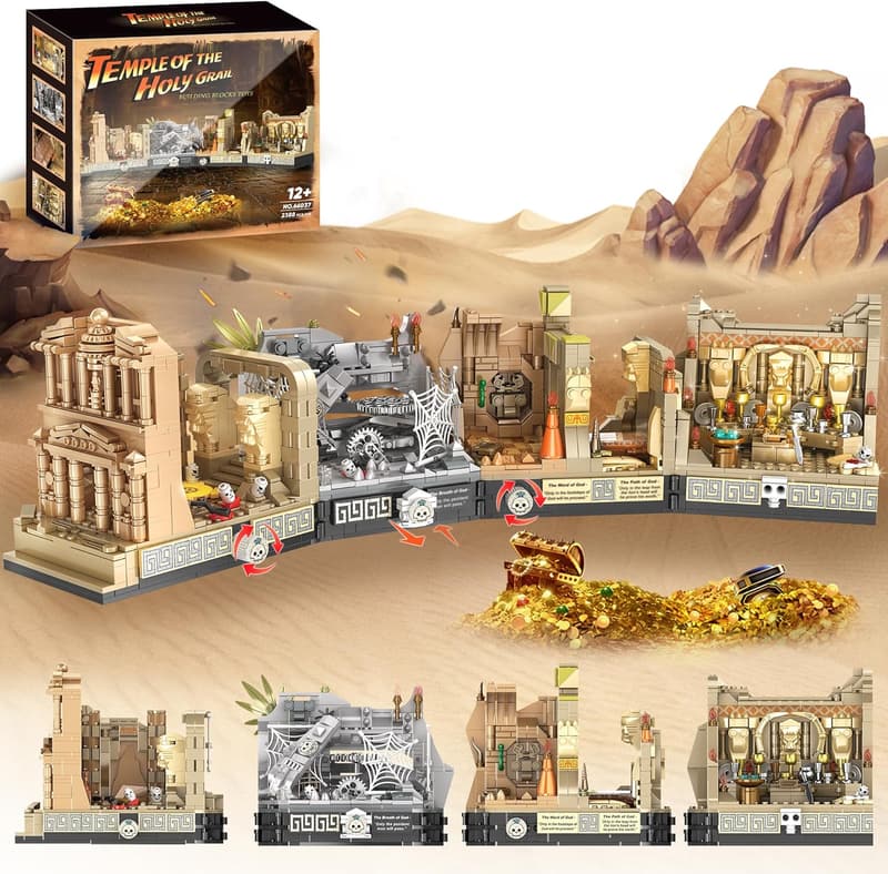 5-in-1 Temple Building Set, 2388 Pcs Construction Toy for Ages 8+