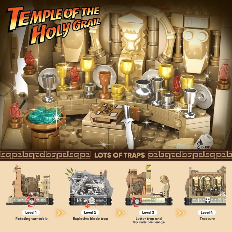 5-in-1 Temple Building Set, 2388 Pcs Construction Toy for Ages 8+