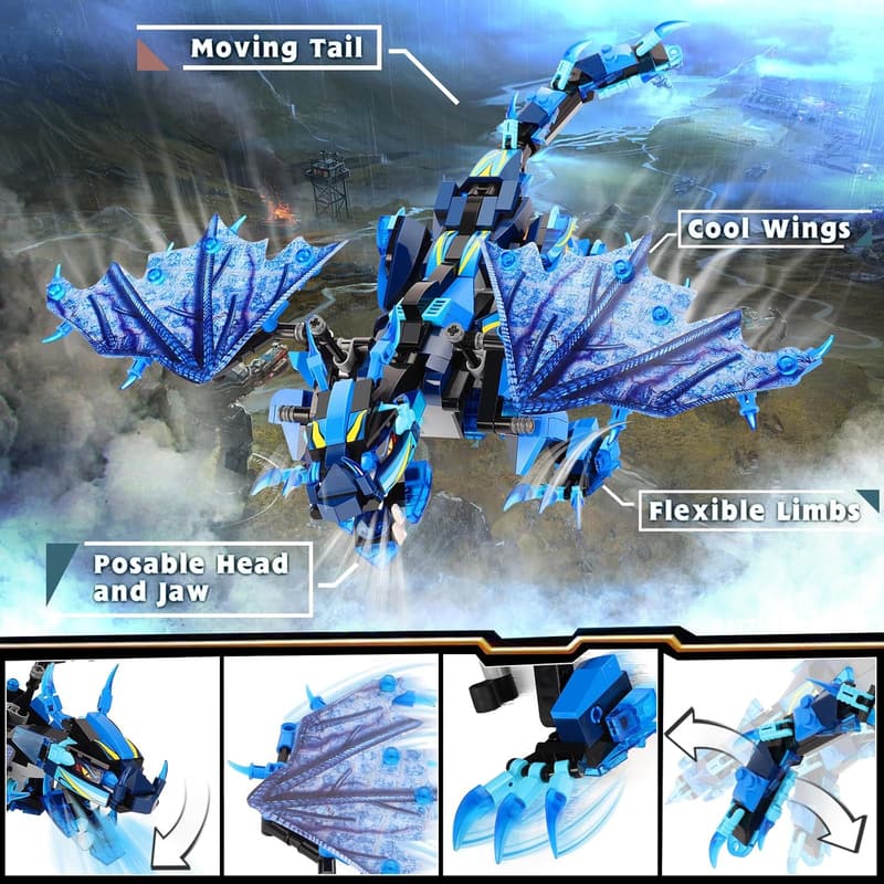 STEM Dragon Building Kit with Remote Control - 549 Pieces for Kids