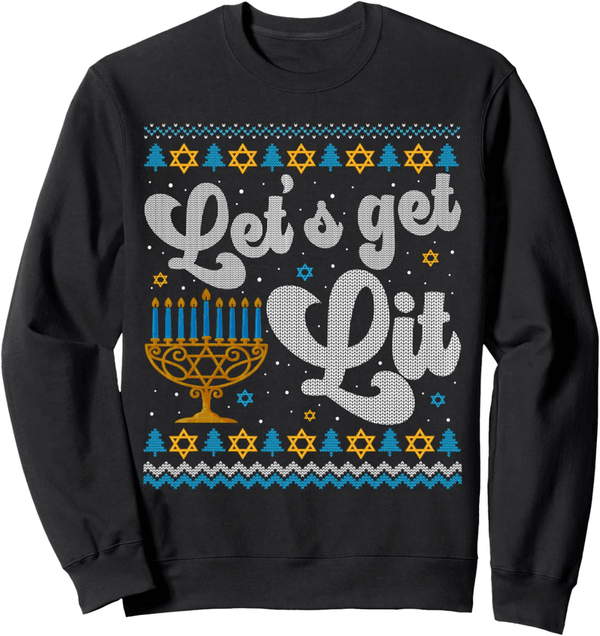 Hanukkah Menorah Funny Ugly Sweater Sweatshirt