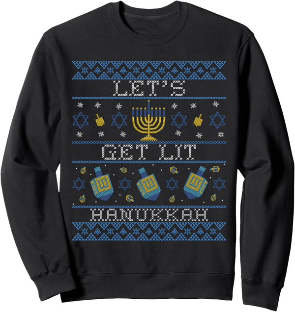 Hanukkah Ugly Sweater - Let's Get Lit Design