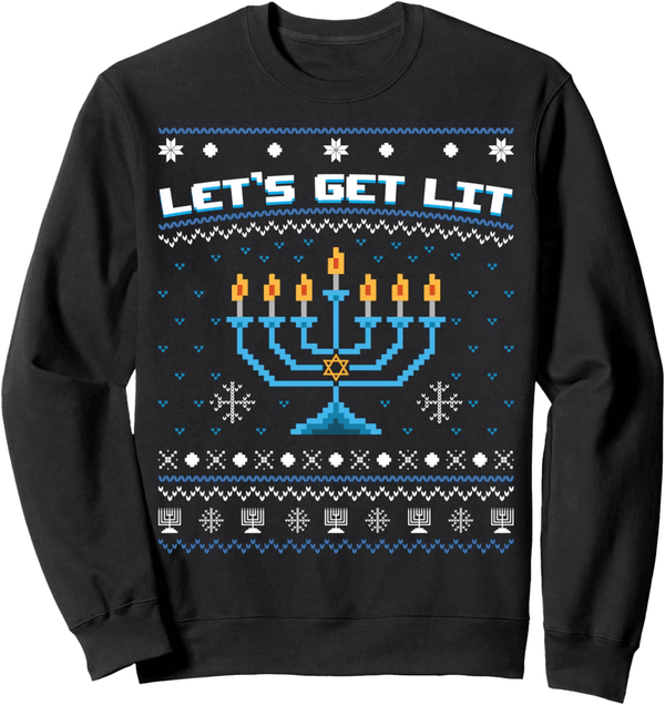 Hanukkah Menorah Sweatshirt - Funny Ugly Christmas Sweater