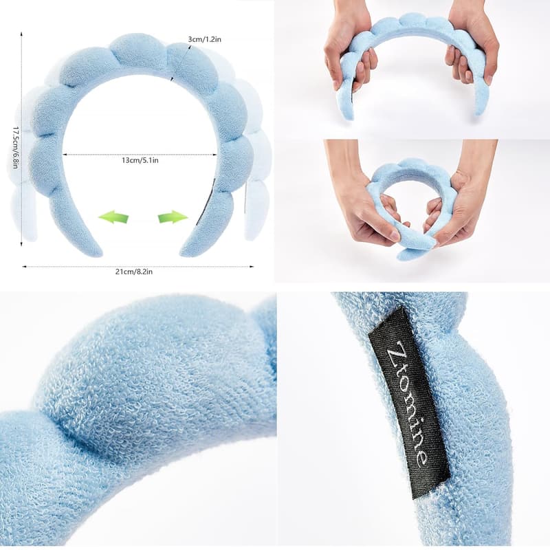 Skincare Headbands Set - 2 Terry Cloth for Facials