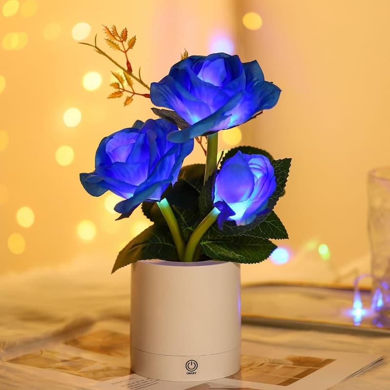 Blue Rose LED Night Light for Women - Gifts for Valentine's Day