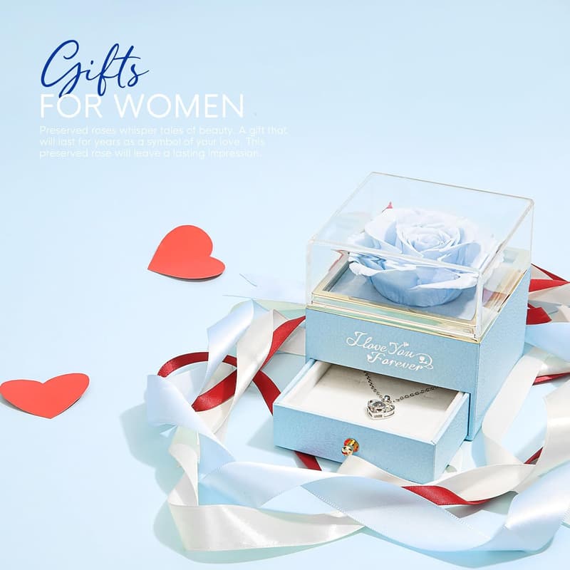 Eternal Light Blue Rose Gift for Women - Mother's Day & Birthday