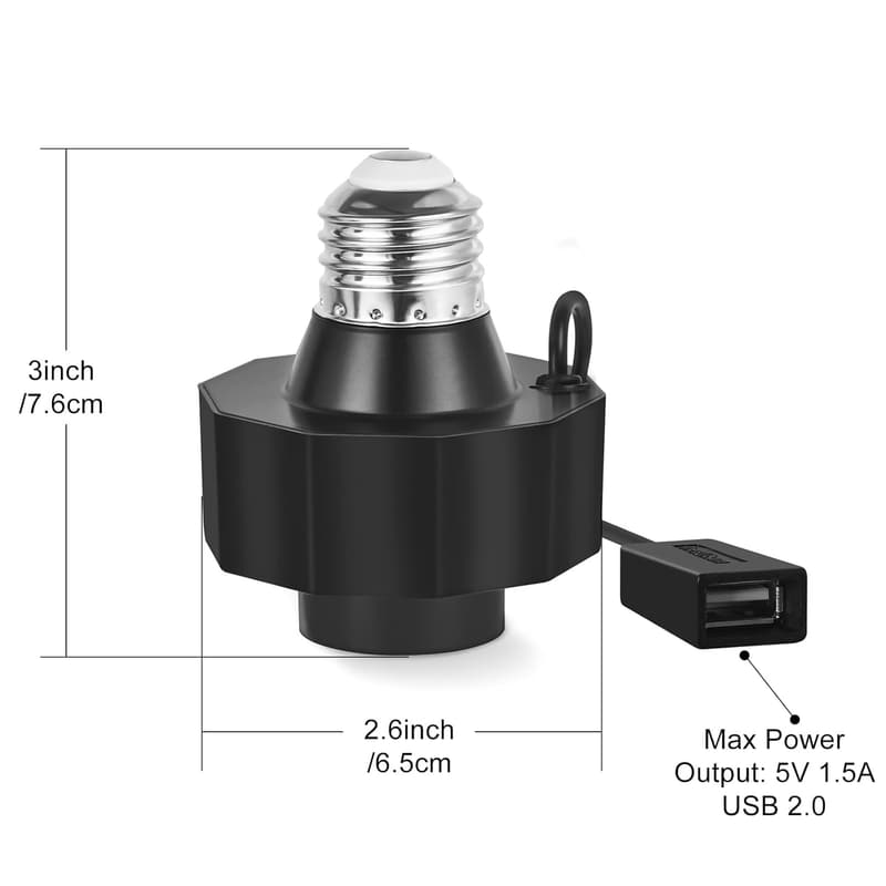 Outdoor Security Camera Light Socket Adapter, Compatible with Wyze & Blink