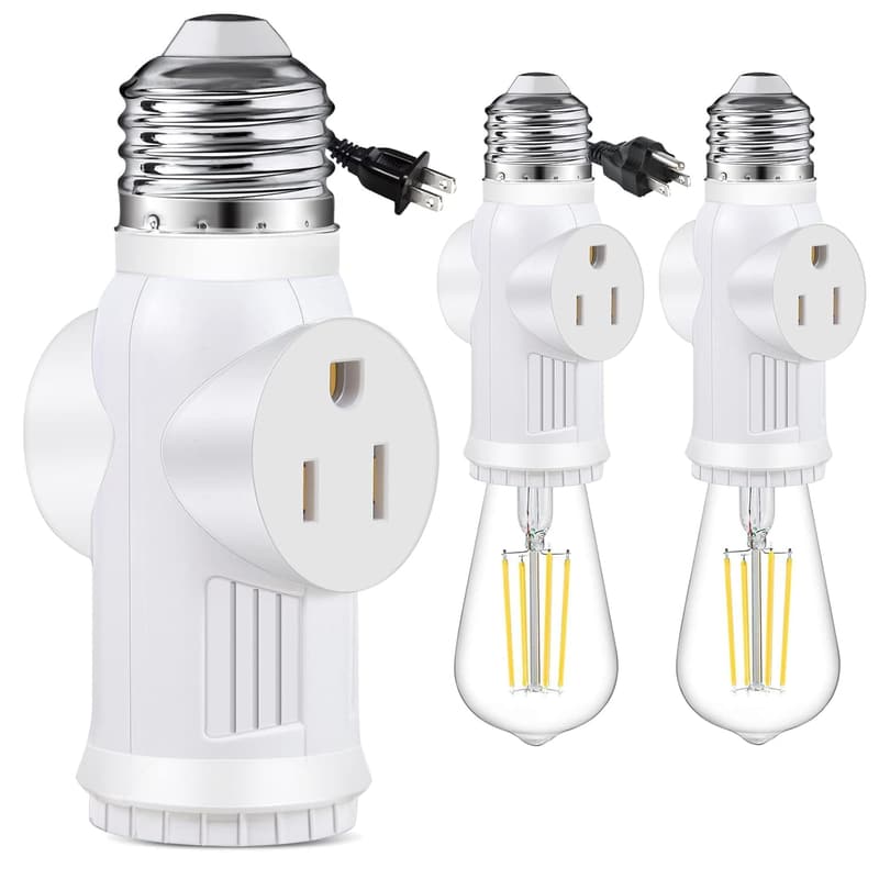 3 Prong Polarized Light Socket Adapter for Garage/Porch