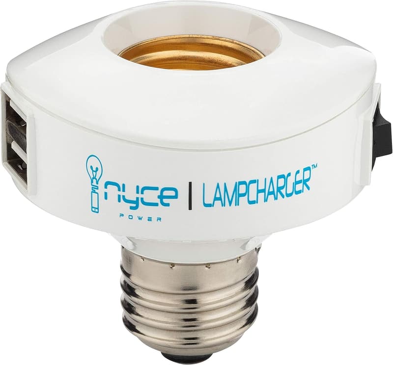 USB Charging Station Light Socket Adapter with 2 Ports