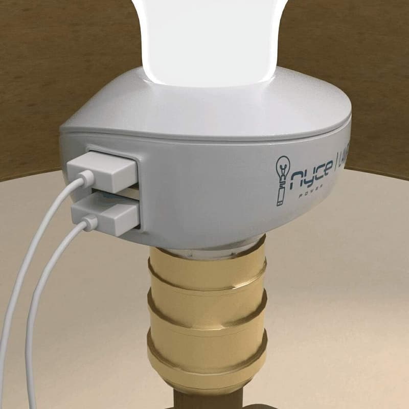 USB Charging Station Light Socket Adapter with 2 Ports