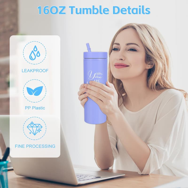 Employee Appreciation Set: 6 Inspirational Tumblers & Makeup Bags