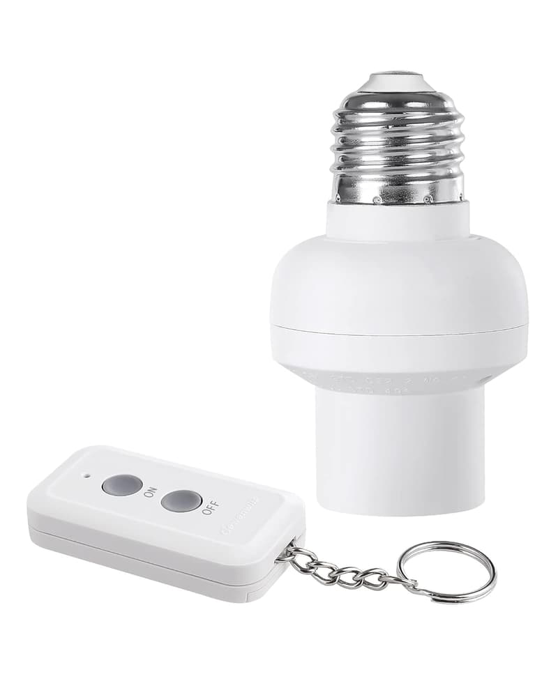 Wireless Remote Control Light Bulb Socket Kit for E26/E27 Fixtures