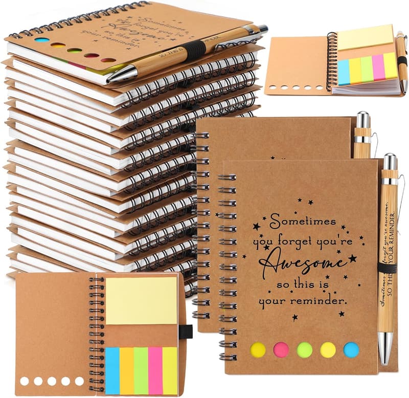 Employee Appreciation Gift Set: Inspirational Notebook & Bamboo Pen
