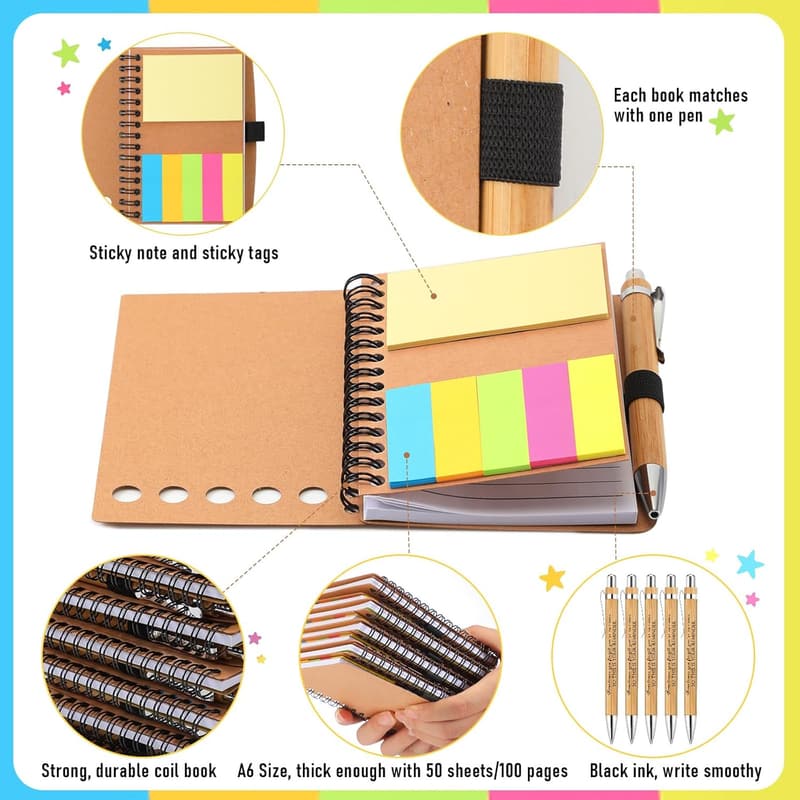 Employee Appreciation Gift Set: Inspirational Notebook & Bamboo Pen