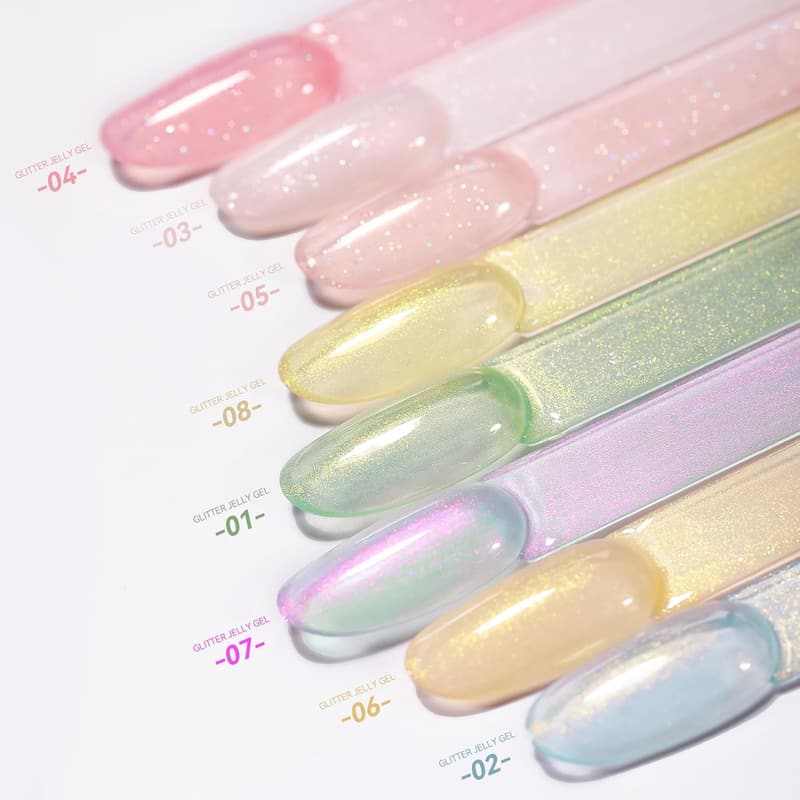 Holographic Pink Jelly Gel Nail Polish - Hema-Free, 15ML