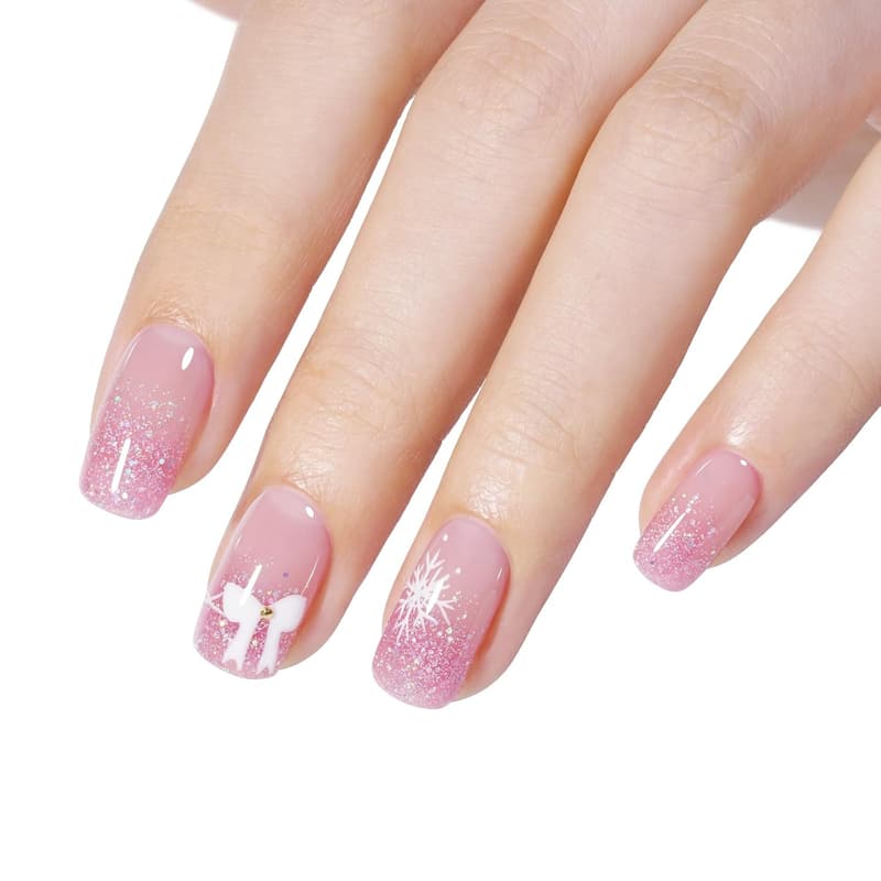 Spring Pink Glitter Gel Nail Polish - Holographic Iridescent 0.51 Fl Oz