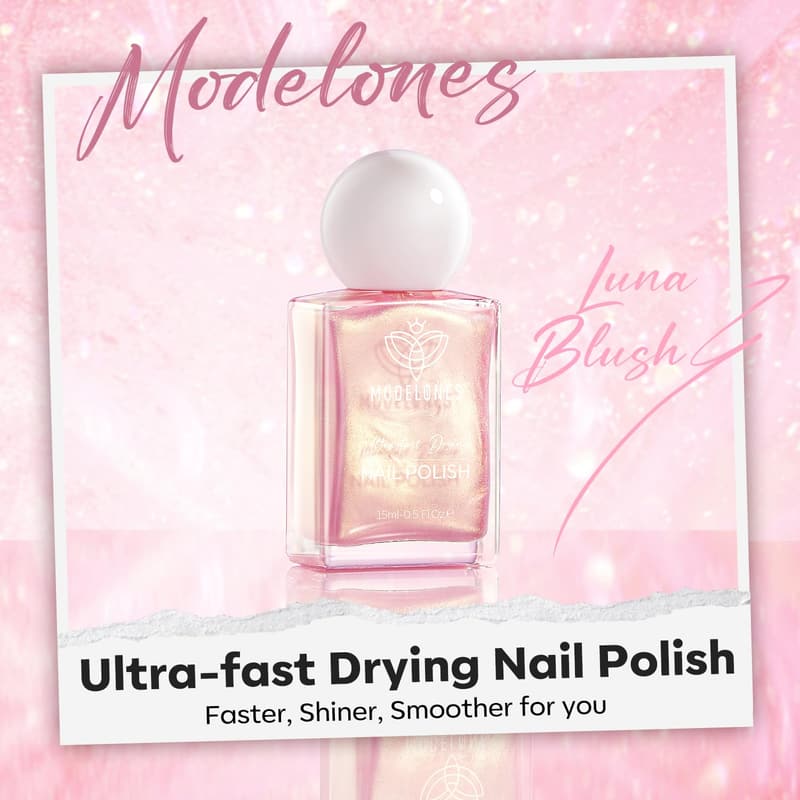 Iridescent Pink Nail Polish - Quick Dry Pearl Finish for Women