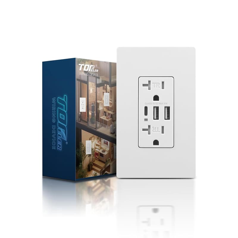 6.0A High-Speed USB Wall Outlet with Childproof Safety