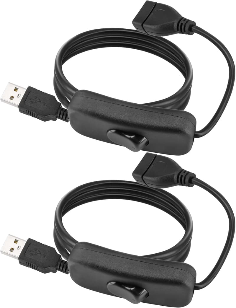 USB Power Switch Cable - 3FT Male to Female Extension Adapter