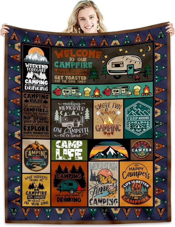 Camping Blanket for Outdoor Lovers - Super Soft Flannel Throw 60