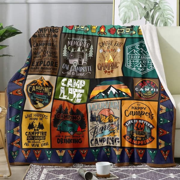 Camping Blanket for Outdoor Lovers - Super Soft Flannel Throw 60