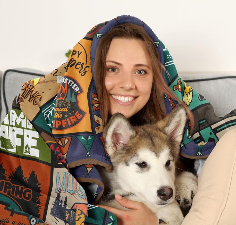 Camping Blanket for Outdoor Lovers - Super Soft Flannel Throw 60