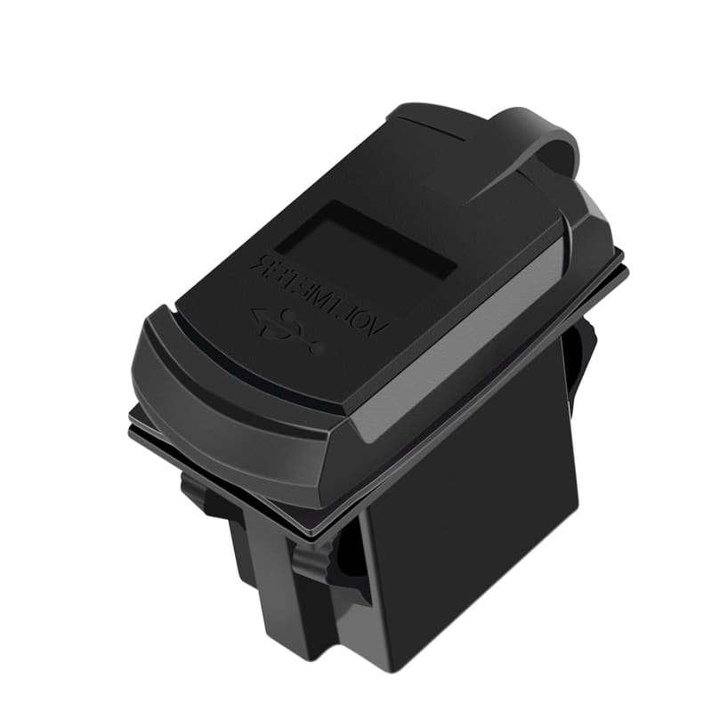 Waterproof Dual USB Charger with Red LED Light for Vehicles