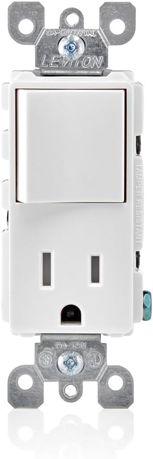 Leviton Decora Combination Switch & Tamper-Resistant Outlet, White