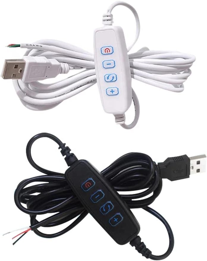 USB LED Dimmer Cable with On/Off Switch – Black