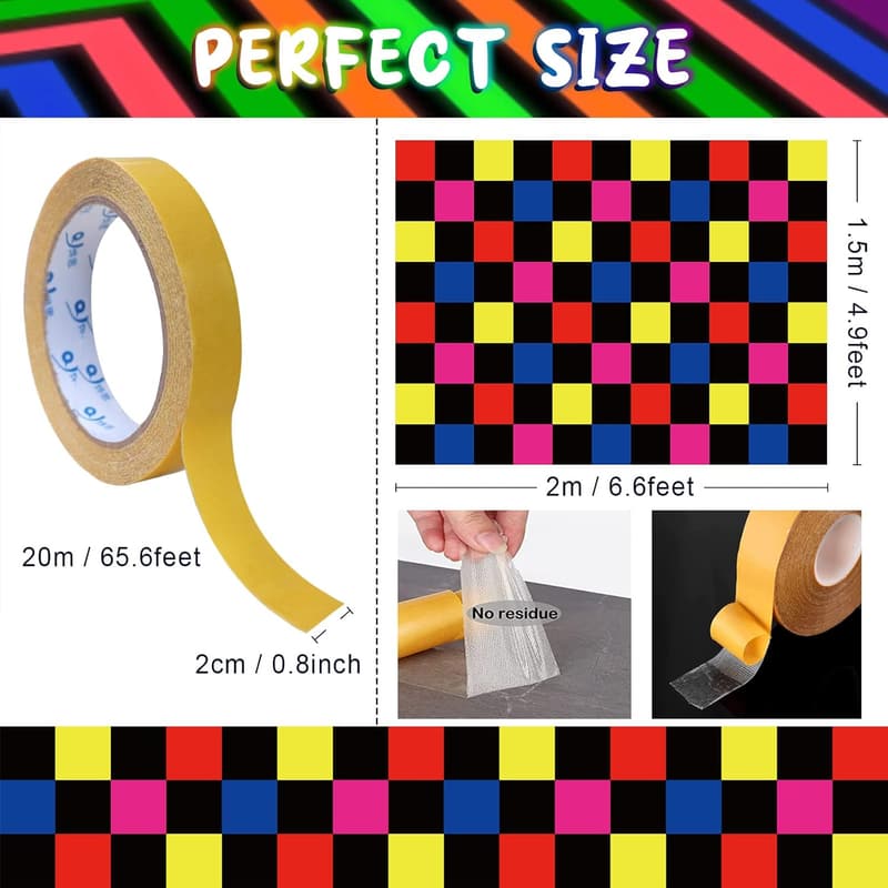 Neon Dance Floor Aisle Runner – Glow in the Dark Decoration for Birthdays