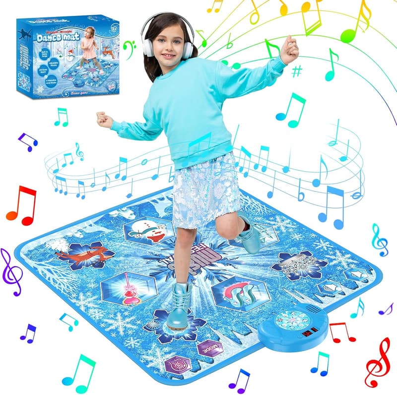 Kids Dance Mat with Music & LED - Christmas Gift for Ages 3-12