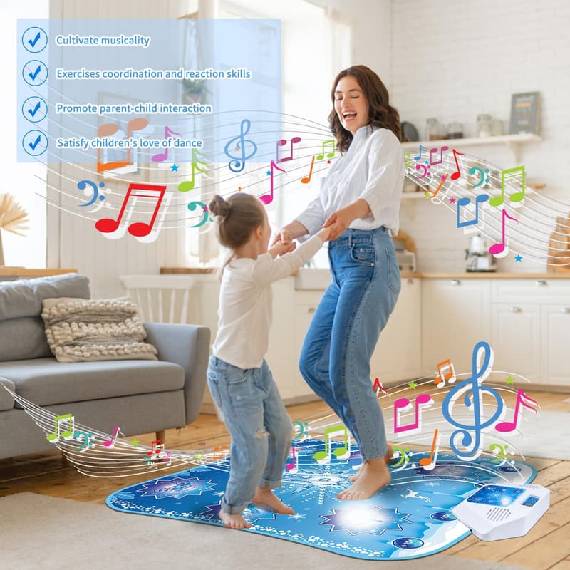 Bluetooth Dance Mat for Kids - LED Musical Dance Floor Gift