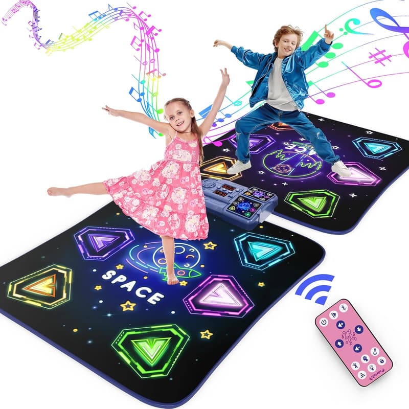 Light-Up Dance Mat Toy for Kids Ages 3-12 with Bluetooth