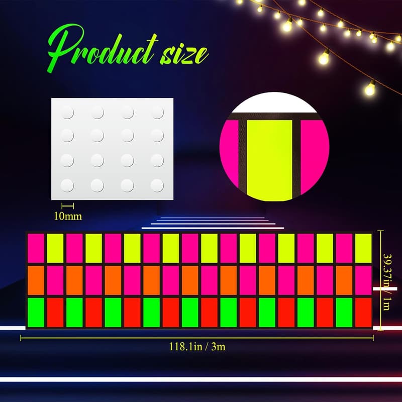 Neon Plastic Dance Floor for 80s/90s Party Decorations